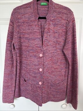 United Colors of Benetton Dusty Rose Marled Knit Cardigan